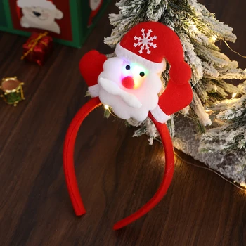 1pc Kalėdų Apšviesta LED ekrano užsklandą Santa Sniego Briedžių Hairband Kalėdos Šalis Suaugusiems, Vaikams, Plaukų Aksesuarai Naujųjų Metų Navidad Dekoro 2023