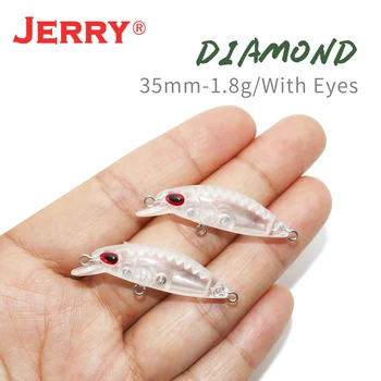 Džeris Diamond 10vnt 35mm Ultralight Micro Žvejybos Masalas Minnow Unpainted Tuščią Plastiko Sunku Jaukų Plūduriuojantis Jerkbait Minnow