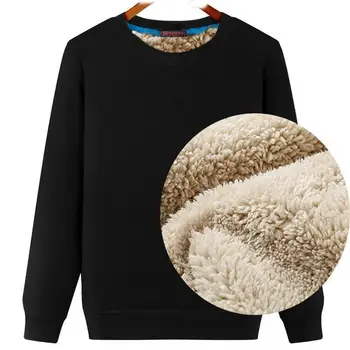 2022 m. Žiemos Vilnos Sutirštės Sweatershirts Vyrai Laisvi O-kaklo Šiltas Hoodless Viršų Šalta-įrodymas, Šiltas, Žemiausią Marškinėliai Kieto Spalvų 5XL 5