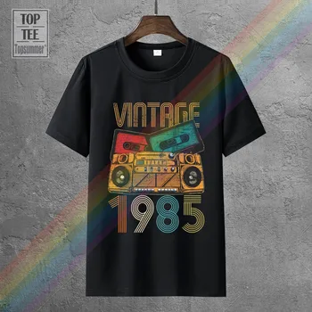 Derliaus 1985 Įdomus 36-to Gimtadienio Dovana Tee-Shirt Retro Markės Marškinėliai Harajuku Logotipas Dizaineris Viršuje T Shirts Juokinga Mados Tshirts