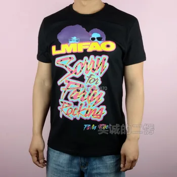 Mada Karšto Pardavimo atsiprašome už šalies roko LMFAO Prekės vyrų marškinėliai 3D Aukštos Kokybės elementus fitneso Medvilnės Karšto Berniukai HIPHOP Rap