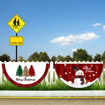 Kalėdų Vėduoklės Formos Vėliava, Namo Lauko Kalėdos Kabinti Ornamentu Durų Sodo Turėklų Kabo Pakabukas Navidad Poliesteris Dekoras Reklama