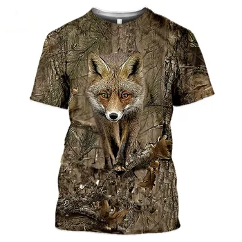 Vasaros atsitiktinis kamufliažas gyvūnų medžioklės 3Dt T-marškinėliai, vyriški marškinėliai Mados Gatvė Suknelė megztinis trumpomis rankovėmis striukė didelis