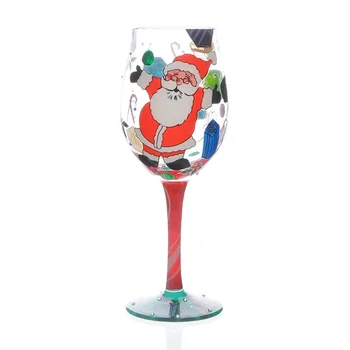 1 Gabalas Kalėdų Vyno Stiklo Šalis Dekoro Goblet Dirbtinę Ranką Dažytos Animacinių Filmų Stiklo Kristalų, Stiklo Viskio Stiklo 1