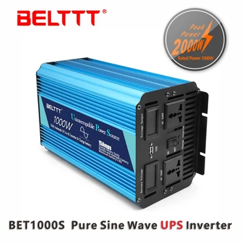 Nemokamas Pristatymas BELTTT 1000W 12V 220V Pure Sine Wave Keitiklis su Europa Plug Statyti Baterijos Kroviklis 5