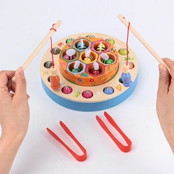 Montessori Žvejybos Žaislai, Dvisluoksnis Pyragas Mediniai Magnetiniai Matematikos Žaislai Spalvų Pažinimo Užimtas Valdybos Skaitmeninis Porą Žaidimai Vaikams, Žaislų