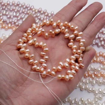 Nauji karšto pardavimo natūralių gėlavandenių perlų prarasti karoliukai mažai blemlish ryžių granulių, 5mm, 