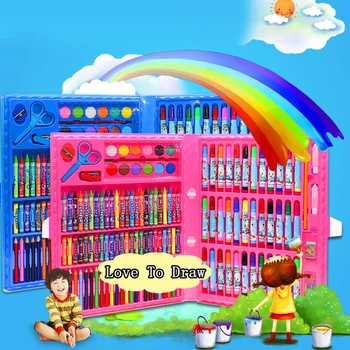 42-208Pcs Vaikų Piešimo, Akvarelės Spalvos Pieštuku Pastelės Rinkinys Vaikams Tapybos Meno Peinture Enfant Švietimo Žaislai, Dovanos 2