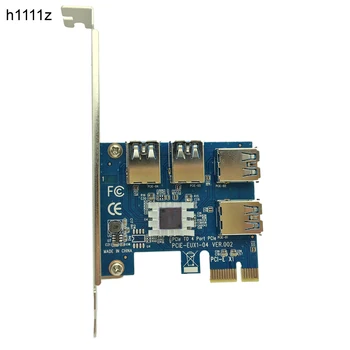 NAUJAS PCIe 1 iki 4 PCIe 16X Riser Card PCI-E 1X 4 USB 3.0 PCI-E Riser Adapter Port Multiplier Kortelę už BTC Bitcoin Miner Kasyba