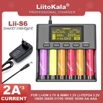 Liitokala Lii-S2 Lii-402 Lii-202 Lii-S8 PD4 1.2 V 3.8 3.7 V V 3.2 V 18650 18350 18500 21700 26650 AA NiMH ar Ličio Baterija Įkroviklis