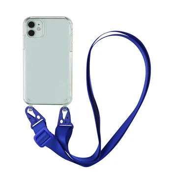 Skaidrios TPU+PC Crossbody Karoliai Telefono dėklas Skirtas iPhone 14 12 11 Pro Max Mini XS XR X 6 8 7 Plius SE2 Mados Virvelę Dangtis