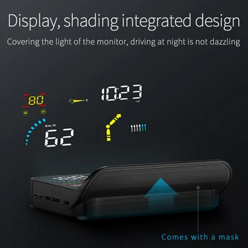 Universalus Automobilinis GPS HUD Spidometras Live Navigacijos prekinis, galinis Stiklo Projektoriaus Skaitmeninio Head Up Display Perspėjimo Signalą Q10 2020 Naujausias 2
