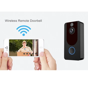 Smart WiFi Vaizdo Doorbell 1080P HD Kamera, Domofonas IP Durų Bell V7 Home Security Naktinio Matymo Belaidžio Vaizdo Telefoną Nuotolinio Peržiūra 4