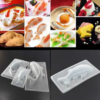 Naujas 3D Žuvies Formos Plastiko Tortas Šokolado Želė Pelėsiai, Pelėsiai 