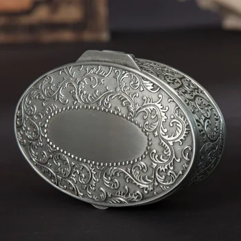 Europos retro korėjos Princesė gražių metalinių papuošalų laikymo dėžutė ovalo formos nešiojamų papuošalų žiedas, auskarai dovana grožį kelionės langelį