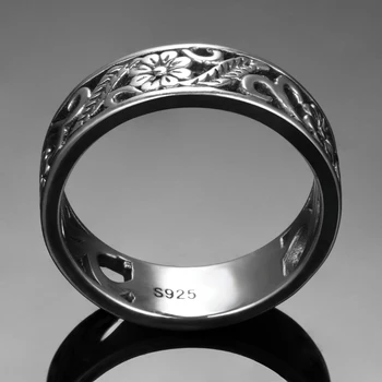 Derliaus 925 Sterlingas Sidabro Žiedai Moterims Gėlių Formos, Tuščiaviduriai Iš Žiedo Mados Fine Jewelry Dovanų Didelis Sidabro Žiedai