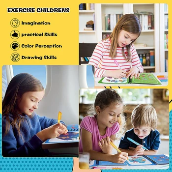 Magija Vandens Piešimo Knyga Montessori Žaislai Daugkartinio naudojimo Spalvinimo Knygelė Piešimo Žaislai Vaikams nuo 2 iki 4 metų Švietimo Mergaičių Žaislai