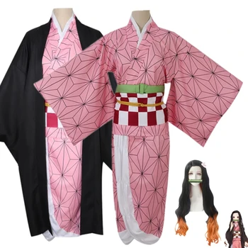 Demon Slayer Kimetsu Nr. Yaiba Kamado Nezuko Anime Suaugusiems Vaikams Kimono Cosplay Kostiumas Naujas Helovyno Cosplay Kostiumas