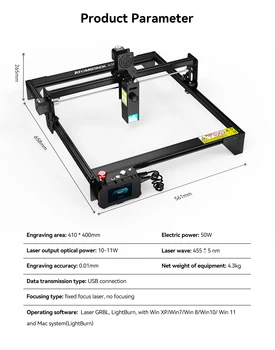 ATOMSTACK A10 Pro 150W Poveikis CNC Cutter Laser Cutting machine Graviravimas, Metalo Pjovimo Arcylic Medienos Odos 10W Lazerio Galia