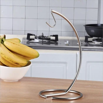 Vaisių Pakaba Bananų Stovėti Metalo, Ketaus Laikiklis Bananų Rėmo Virtuvės Organizatorius 0