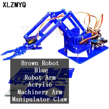 Robotas Arm Kit Asamblėjos Akrilo Mašinų Rankos Manipuliatoriaus Letena Robotas arduino Maker 