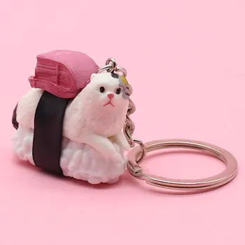 Anime Cartoon Kačiukas Keychain Mielas Suši Katė Ponia Maišą Drabužių Paketų Prižiūrėtojų Raktinę Pakabukas