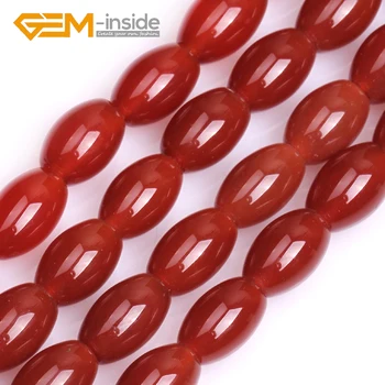 8x12mm Olivary Formos Raudona Agates Natūralaus Akmens Prarasti Granules Apyrankę Formavimo Kryptis 15 Cm Perlas-viduje Mados 