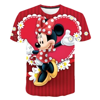 Custom Mergaičių Vaikai Derinys Vaikų Aukštos Kokybės marškinėliai Disney Minnie Mouse Trumpas Rankovės Vaikams Marškinėlius 2023 Naujas