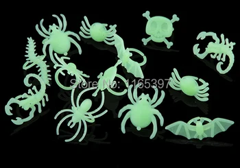 Švyti tamsoje kaukolė gpgb voras žiedai daug 12 asorti modelio plastikiniai halloween party prekių pinata žaislas cosplay sudaro
