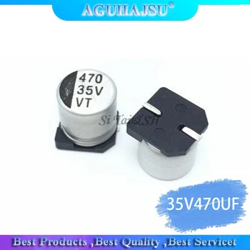 10VNT Elektrolitinius kondensatorius 35V470UF 10*10,5 mm SMD aliuminio elektrolitinių kondensatorių 470uf 35v