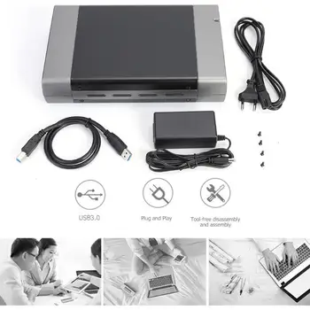 5.25 colio Kietąjį Diską Atveju, USB 3.0 3.5 colių USB Tipas B USB-B SATA Adapteris 8T Aliuminio Lydinio 4.8 Gbps Išorinis HDD Talpyklos