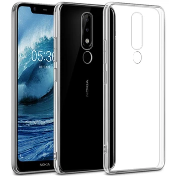 Skaidrus, Minkštos Silikono TPU Telefono dėklas, skirtas Nokia 5.1 Plius X5 2018 5.86