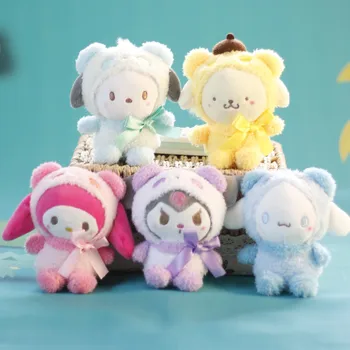 12CM Sanrio Serijos Pliušinis Lėlės, Žaislai Anime Pav Hello Kitty Kuromi Mano Melodija Įdaryti Lėlės Mielas Keychain Mergaičių Kuprinės Pakabuką 4