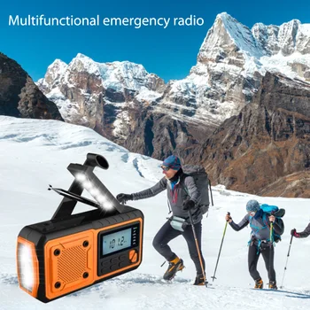 Skaitmeninis Pagalbos FM Radijo 4000mAh Pagalbos likviduoti Radijo Power Bank su Šviesos SOS Signalą Žibintuvėlis, Radijo imtuvai, Kempingas