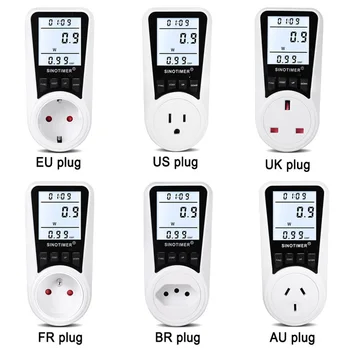 ES Prijunkite Skaitmeninį Įtampos Wattmeter Galios Matuoklis Vartojimo Vatų Energijos Lizdas, 220V, 230V AC Elektros energijos Mokesčiai Analizatorius Stebėti