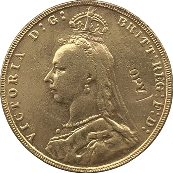 24 - K auksu Britų Monetų kopijuoti 1891 0