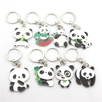 Mielas Animacinių Filmų Kūrybos Keychain Lydinio Papuošalai Gyvūnų Panda Raktų Pakabukai Automobilių Paketų Prižiūrėtojų Raktinę Merginos Maišą Dekoratyviniai Aksesuarai Dovanos