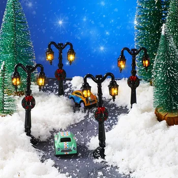 4Pcs Mini Kalėdų Lempos Po Kaimą Pasakų Lempos Traukinio Miniatiūrinių Žibintų Gatvės Lempų, Skirtų Lėlių Kaime Priedai 2