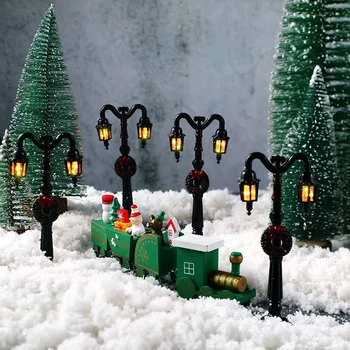 4Pcs Mini Kalėdų Lempos Po Kaimą Pasakų Lempos Traukinio Miniatiūrinių Žibintų Gatvės Lempų, Skirtų Lėlių Kaime Priedai 3