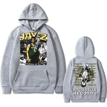 Reperis Jay Z Roc A-Fella Records Dvipusis Grafinis Hoodie Vyras Mada Streetwear Vyrų Hoodies Vyrų Hip-Hop Palaidinukė Megztinis