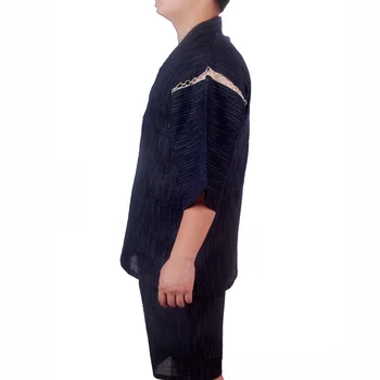 Žmogus, Japonijos Tradicinių Kostiumai Samurajus Jinbei Prarasti Sleepwear Ploni marškinėliai+šortai, Medvilnės Sauna Yukata Vyras Rytų Pižama