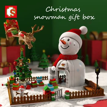 Kalėdų Dovanos Seires Kūrybinės Idėjos Vaikams Kalėdų Senį Foto Rėmelis Music Box Modulinių Plytų Pastatas, Blokinis Apdailos Žaislai