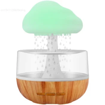 Darbalaukio lietaus debesis Drėkintuvas Atsipalaiduoti Aromaterapija Lempa USB Lietaus Garso Difuzorius 280ml Spalvinga Naktį Šviesos Namuose 4