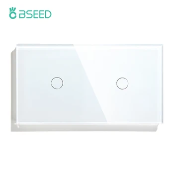 Bseed Prekės Touch Jungiklis 2 Gaujos ES Standartas Touch Sensorius Jungiklis Juoda Balta Aukso Pilka Su Stiklo Skydas Namų Tobulinimas