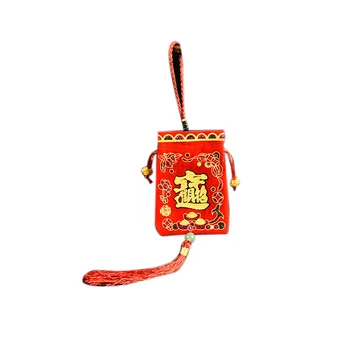5vnt 2023 Kinų Pavasario Šventė Aksomo, Flocking Dovanų maišelis su pakabinimo Srauto šukos Tradicinis renginys, festivalis Namų biuro Dekoras