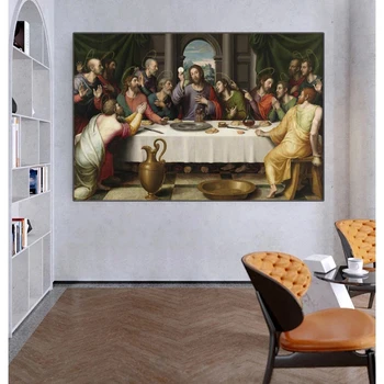 Žinomų Paveikslų Jėzus Paskutinę Vakarienę, Drobė, Tapyba, Plakatų ir grafikos Sienos Menas Nuotraukas Kambarį Namų Dekoro