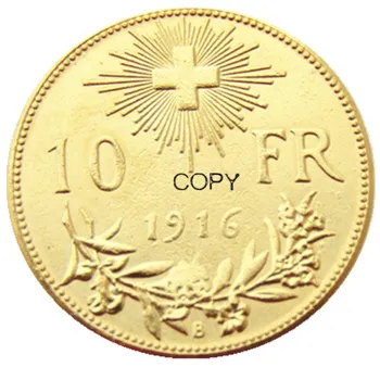 Šveicarija 10 Frs (1911-1922）4pcs Datą Pasirinko Auksą, Padengtą Kūrybos Kopijuoti Monetos 1