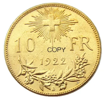 Šveicarija 10 Frs (1911-1922）4pcs Datą Pasirinko Auksą, Padengtą Kūrybos Kopijuoti Monetos 4