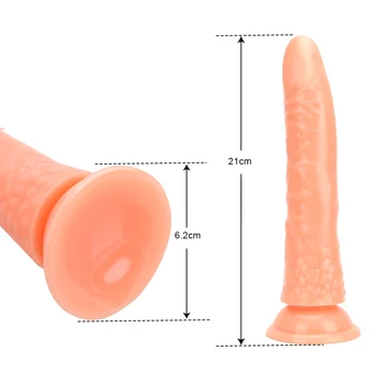 21cm Didelis Saldainiai Vibratorių Moterų Makšties Massager Analinis Kaištis Realistiškas Penis Moterų Masturbator Sekso žaisliukai Vyrams Užpakalis Dilator Erotika