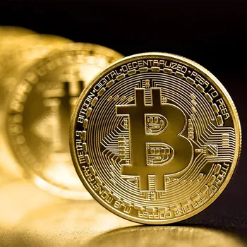 Kūrybos Suvenyrų Auksą, Padengtą Bitcoin Moneta, Kolekcines, Puiki Dovana Tiek Monetos Meno Kolekcija Aukso Monetą 1